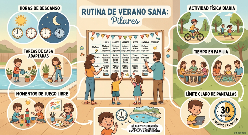 rutina en verano para evitar que los niños se aburran