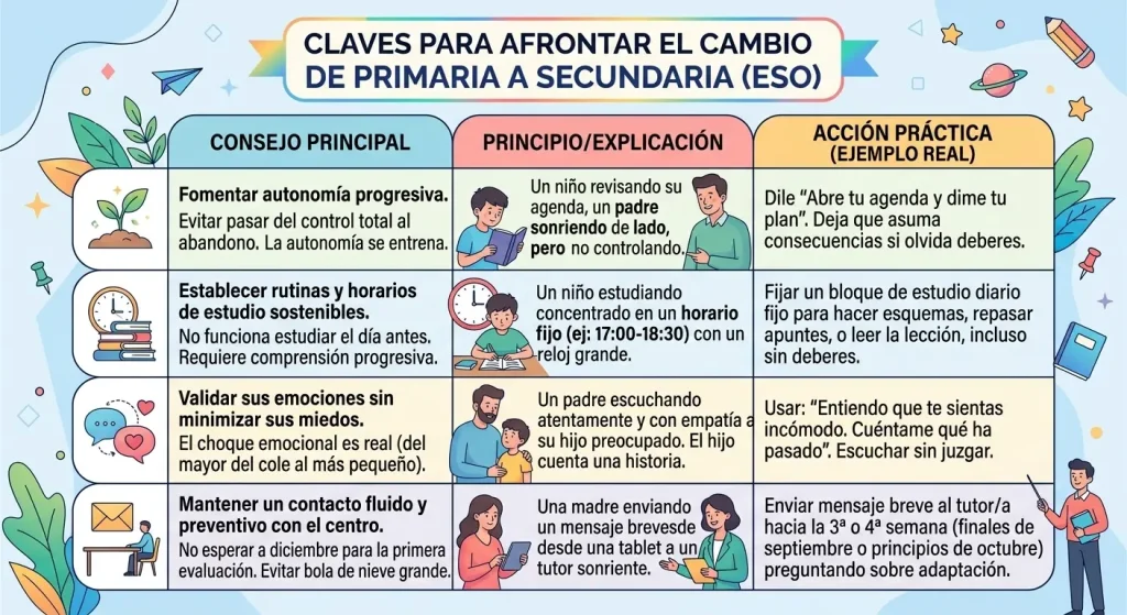 cambio de primaria a secundaria en niños